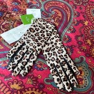 Kate Spade cheetah print leather gloves! NWT